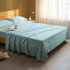 Serene bedroom with premium cotton flat sheet Baby Blue super king size 400 thread count