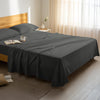 Serene bedroom with premium cotton flat sheet Dark Grey king size 400 thread count