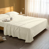Serene bedroom with premium cotton flat sheet Ivory super king size 400 thread count