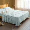 Serene bedroom with premium cotton flat sheet Light Blue king size 400 thread count