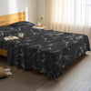 Serene bedroom with premium cotton flat sheet Marble Black king size 400 thread count