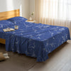 Serene bedroom with premium cotton flat sheet Marble Blue super king size 400 thread count