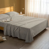 Serene bedroom with premium cotton flat sheet Simply Taupe super king size 400 thread count