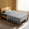 Serene bedroom with premium cotton flat sheet Smart Checks Grey single size 400 thread count