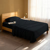 Serene bedroom with premium cotton flat sheet black single size 400 thread count