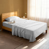 Serene bedroom with premium cotton flat sheet white single size 400 thread count