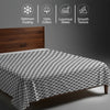 400 thread count single size Smart Checks Grey 100 percent cotton flat sheet with luxurious sheen and smooth cooling feel