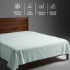 400 thread count king size Light Blue 100 percent cotton flat sheet with luxurious sheen and smooth cooling feel