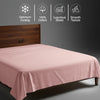 400 thread count super king size Light Pink 100 percent cotton flat sheet with luxurious sheen and smooth cooling feel
