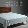 400 thread count single size Simply Floral Blue 100 percent cotton flat sheet with luxurious sheen and smooth cooling feel