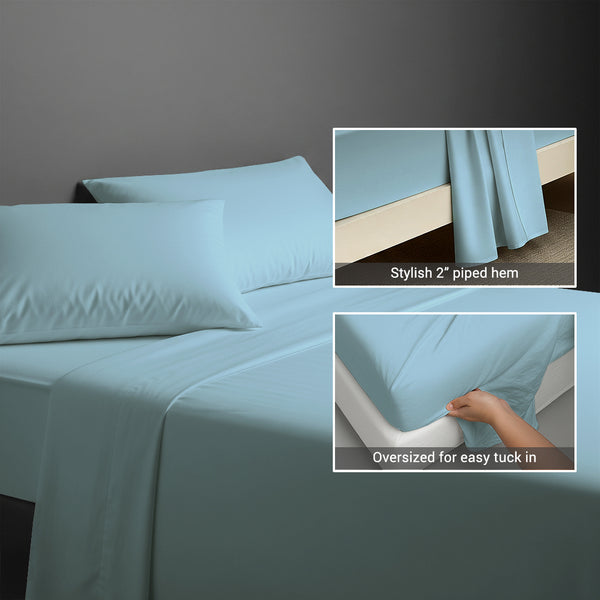 Deluxe 600 Thread Count 100% Cotton Flat Sheet - USA KING