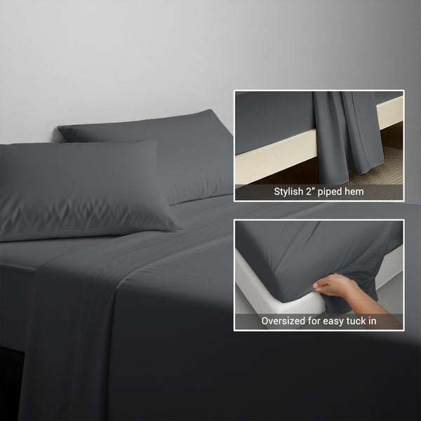 Deluxe 600 Thread Count 100% Cotton Flat Sheet - USA KING