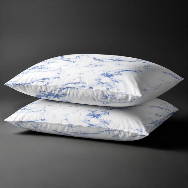 Pizuna Linens carrara marble blue 400 thread count 100 percent cotton pillowcases 2 piece housewife
