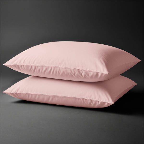 Pizuna Linens light pink 400 thread count 100 percent cotton pillowcases 2 piece housewife

