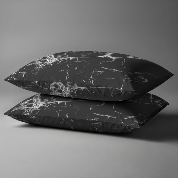 Pizuna Linens marble black 400 thread count 100 percent cotton pillowcases 2 piece housewife
