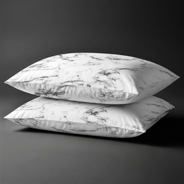 Pizuna Linens marble white 400 thread count 100 percent cotton pillowcases 2 piece housewife
