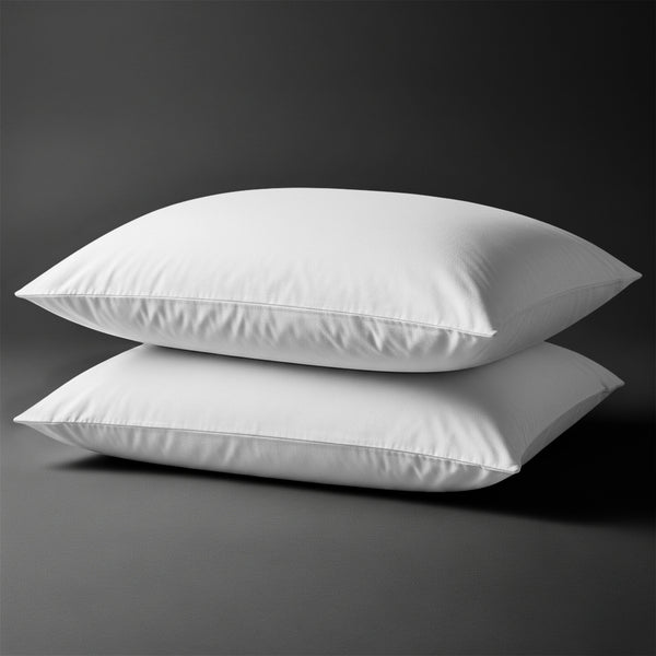Pizuna Linens white cotton percale 100 percent cotton pillowcases 2 piece housewife