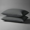 Pizuna Linens dark grey cotton percale 100 percent cotton pillowcases 2 piece housewife