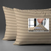 300 thread count taupe stripe damask big checks envelope closure pillowcases housewife style secure fit skin friendly cotton