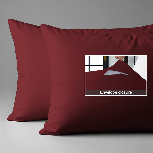 600 thread count rio red envelope closure pillowcases housewife style secure fit skin friendly cotton
