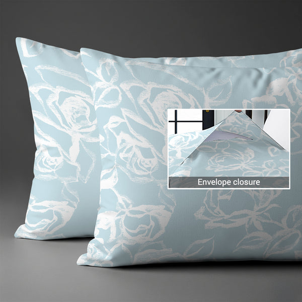 400 thread count simply floral blue envelope closure pillowcases housewife style secure fit skin friendly cotton