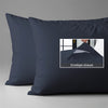 Cotton percale dark blue envelope closure pillowcases housewife style secure fit skin friendly cotton