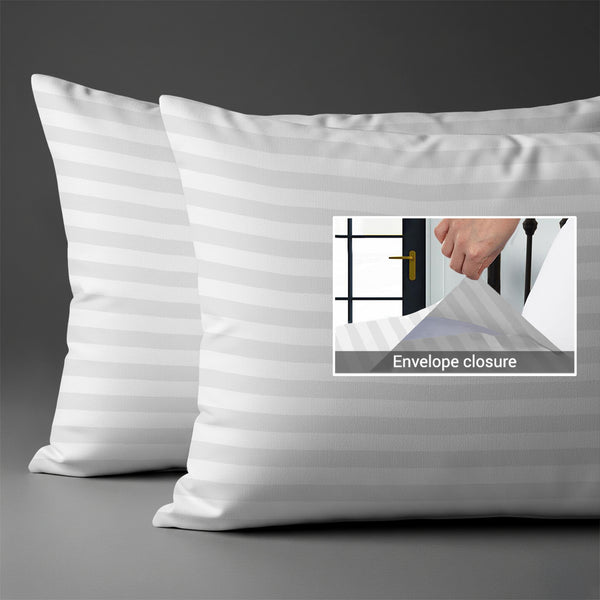 300 thread count white stripe damask big checks envelope closure pillowcases housewife style secure fit skin friendly cotton