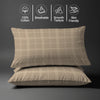 300 thread count taupe checks damask big checks skin friendly housewife cotton pillowcases sweat wicking gentle on hair
