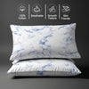 400 thread count carrara marble blue Skin friendly housewife cotton pillowcases sweat wicking gentle on hair
