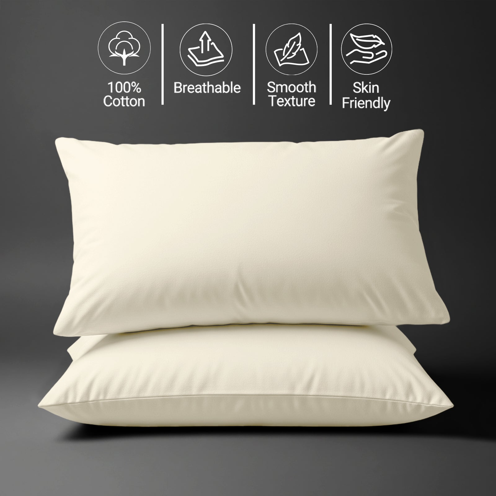 Premium 400 Thread Count 100% Cotton Pillowcases (2 PC)