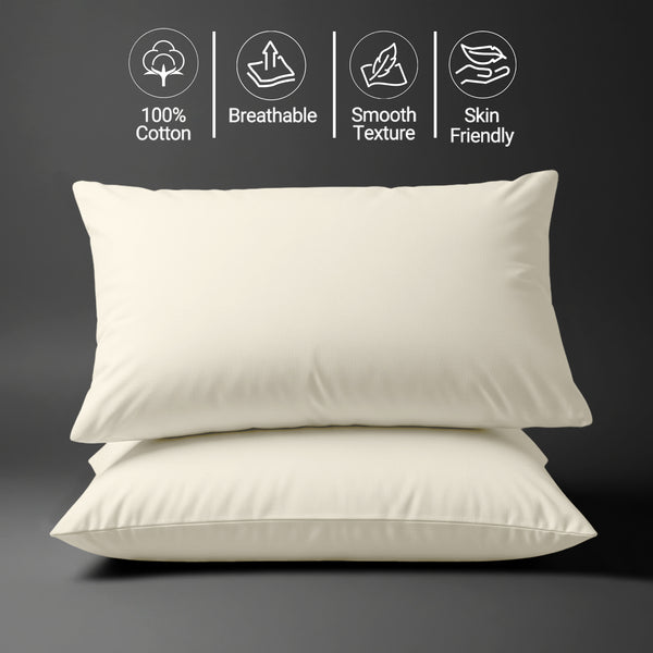 Deluxe 600 Thread Count 100% Cotton Pillowcases (2 PC)