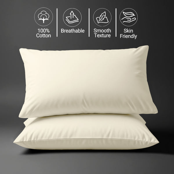 400 thread count ivory Skin friendly housewife cotton pillowcases sweat wicking gentle on hair
