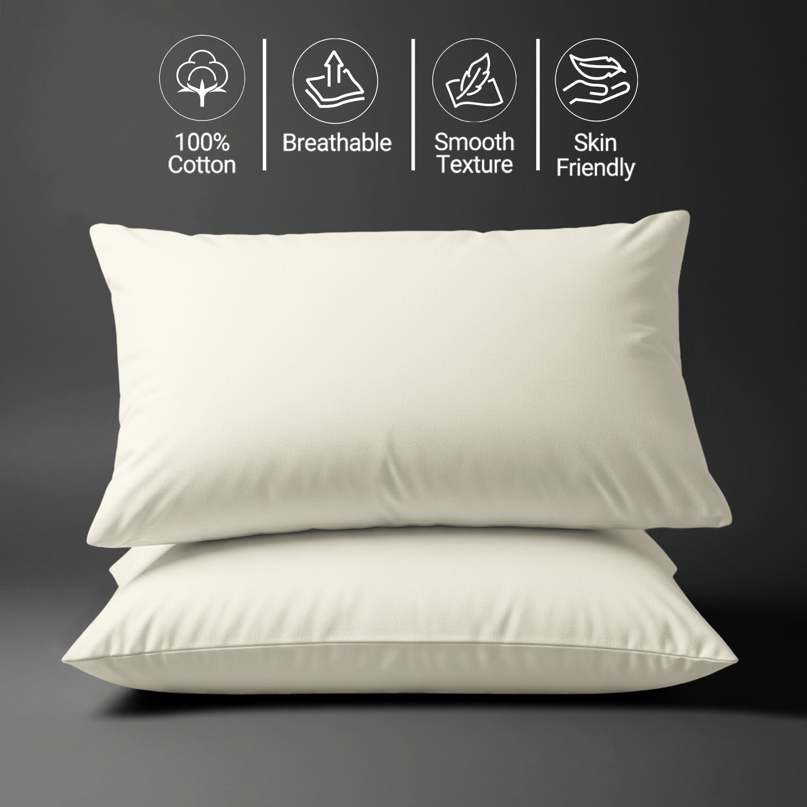 Premium 400 Thread Count 100% Cotton Pillowcases (2 PC)