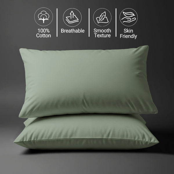 400 thread count sea foam Skin friendly housewife cotton pillowcases sweat wicking gentle on hair