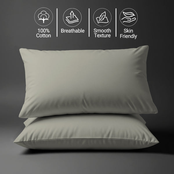 600 thread count silver skin friendly housewife cotton pillowcases sweat wicking gentle on hair
