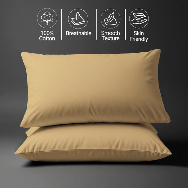 400 thread count tan Skin friendly housewife cotton pillowcases sweat wicking gentle on hair