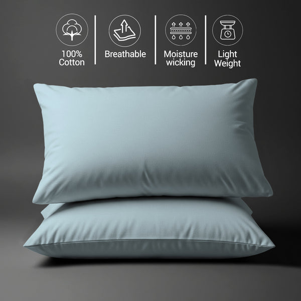 Cotton percale sea foam skin friendly housewife cotton pillowcases sweat wicking gentle on hair