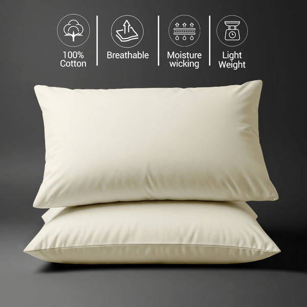 Cotton percale ivory skin friendly housewife cotton pillowcases sweat wicking gentle on hair