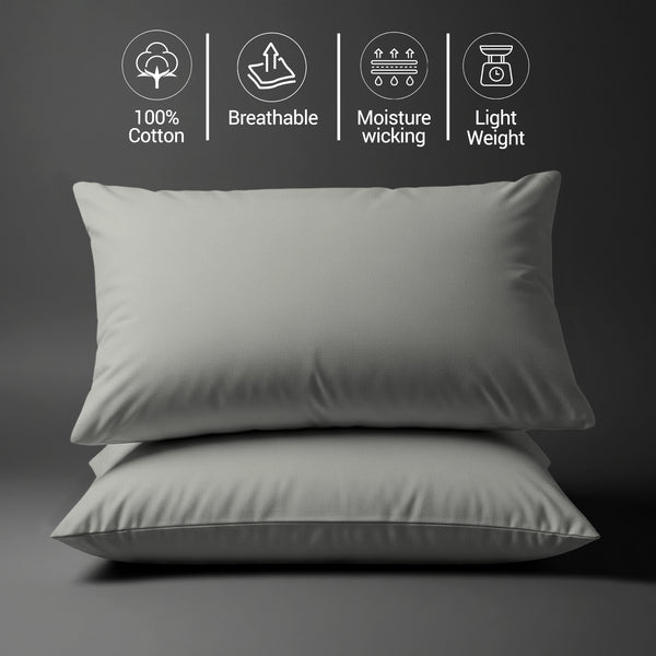 Cotton percale silver skin friendly housewife cotton pillowcases sweat wicking gentle on hair