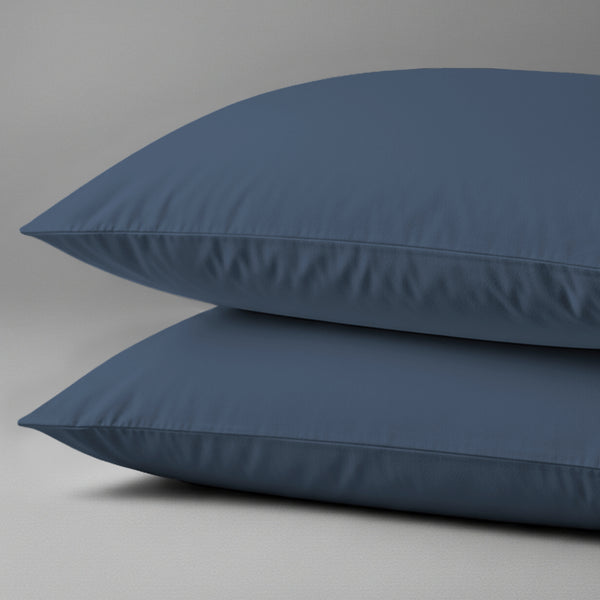 Pizuna Linens Dark Blue royal 1000 thread count 100 percent cotton pillowcases 2 piece housewife