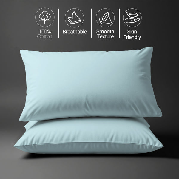 1000 thread count Baby Blue Skin friendly housewife cotton pillowcases sweat wicking gentle on hair and skin friendly