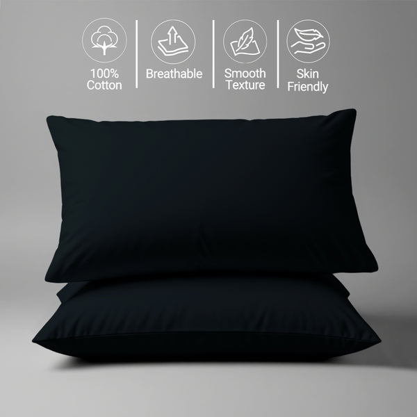 1000 thread count black Skin friendly housewife cotton pillowcases sweat wicking gentle on hair and skin friendly