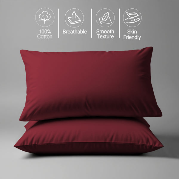 800 thread count rio red skin friendly housewife cotton pillowcases sweat wicking gentle on hair plus durable and soft