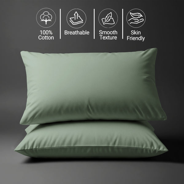 800 thread count sea foam skin friendly housewife cotton pillowcases sweat wicking gentle on hair plus durable and soft
