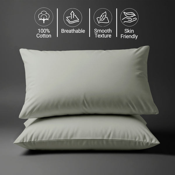 800 thread count silver skin friendly housewife cotton pillowcases sweat wicking gentle on hair plus durable and soft
