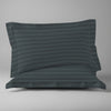 Pizuna Linens anthracite stripe 600 thread count 100 percent cotton pillowcases 2 piece oxford king
