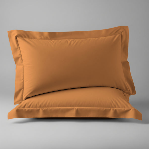 Pizuna Linens apricot orange 400 thread count 100 percent cotton pillowcases 2 piece oxford king