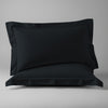 Pizuna Linens black 400 thread count 100 percent cotton pillowcases 2 piece oxford standard
