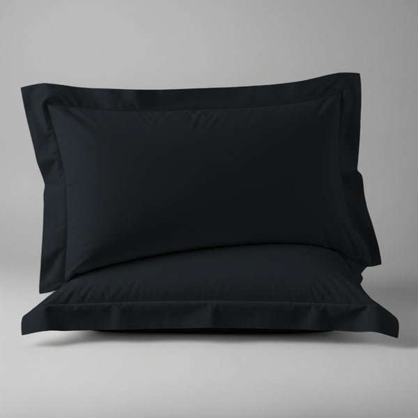 Pizuna Linens black 400 thread count 100 percent cotton pillowcases 2 piece oxford king