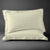 Pizuna Linens cream stripe 600 thread count 100 percent cotton pillowcases 2 piece oxford king
